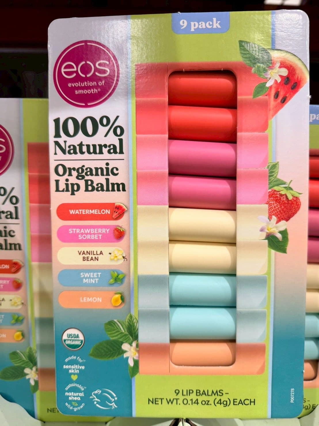 EOS 100% 天然有機護唇膏 9 入組